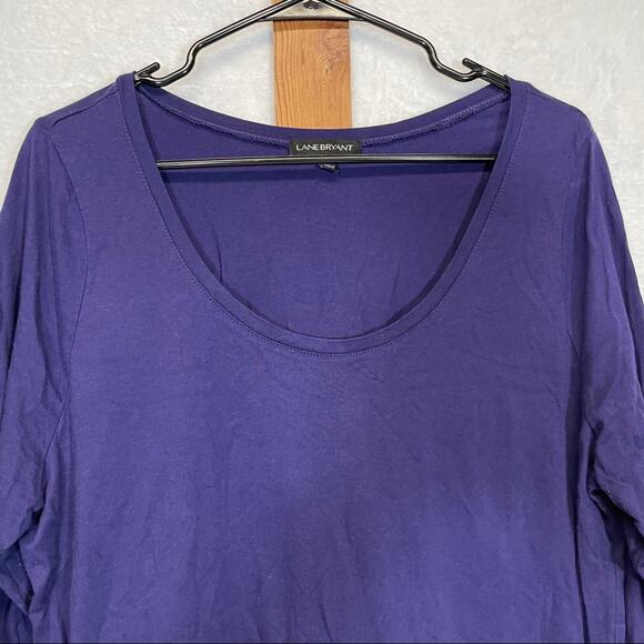 Lane‎ Bryant Purple Short Sleeve Scoop Neck Top Size 14/16 - Picture 2 of 9